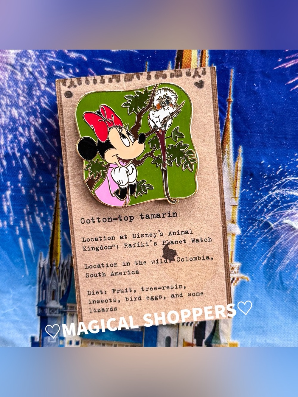 Disney Parks Animal Kingdom Theme Park Animals Mystery Pin Minnie & Tamarin